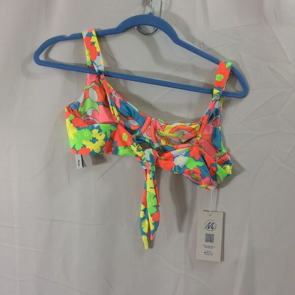 NEW Maaji Bikini Top XL Bright Floral Underwire Halter Tie Back New With Tags - Picture 4 of 5